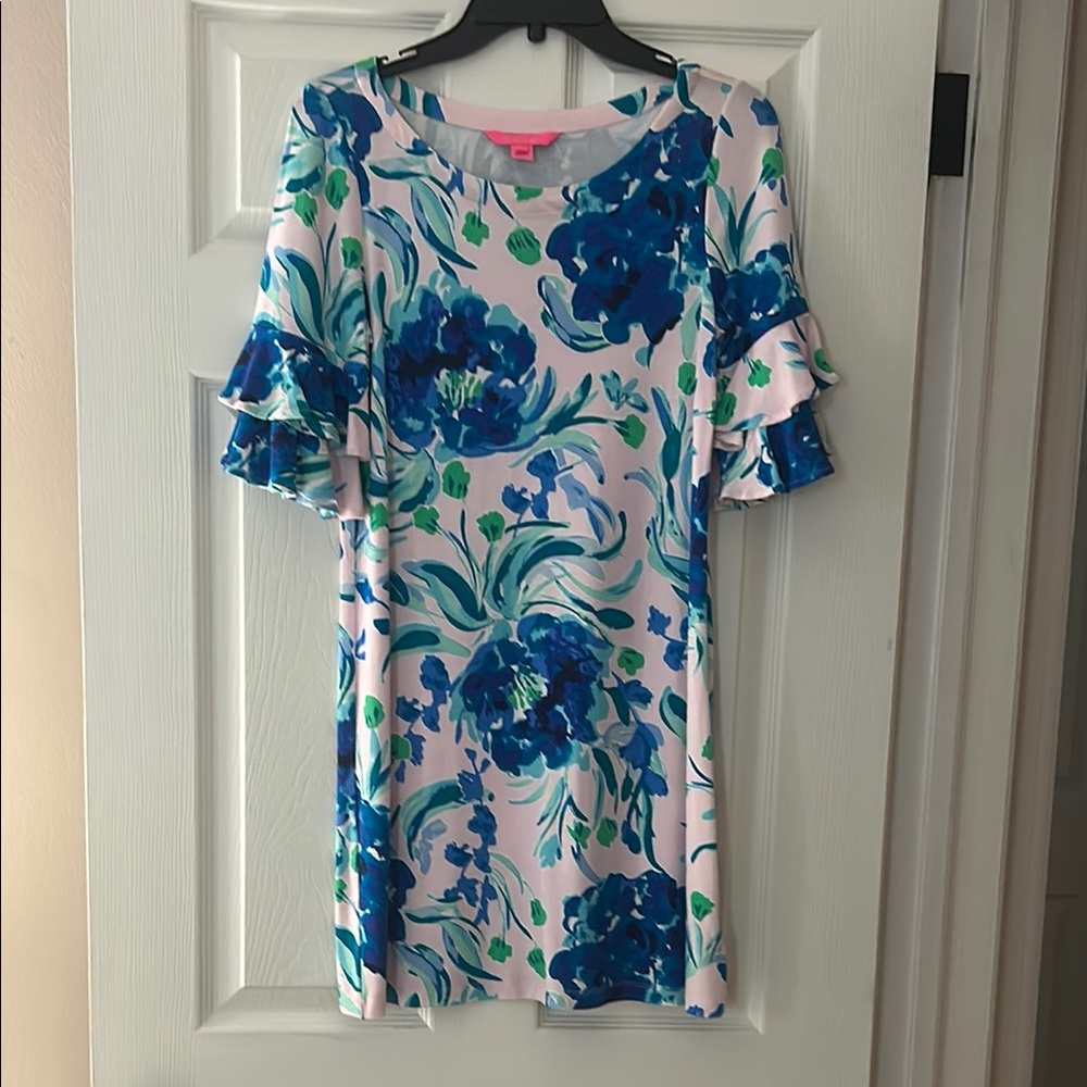 Lilly Pulitzer Floral Dress in Blue and Green